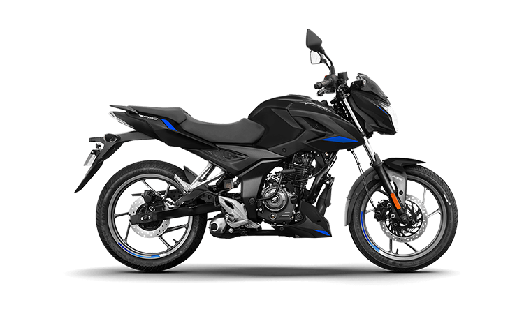 Bajaj Pulsar P150 Ebony Black Blue colour carandbike