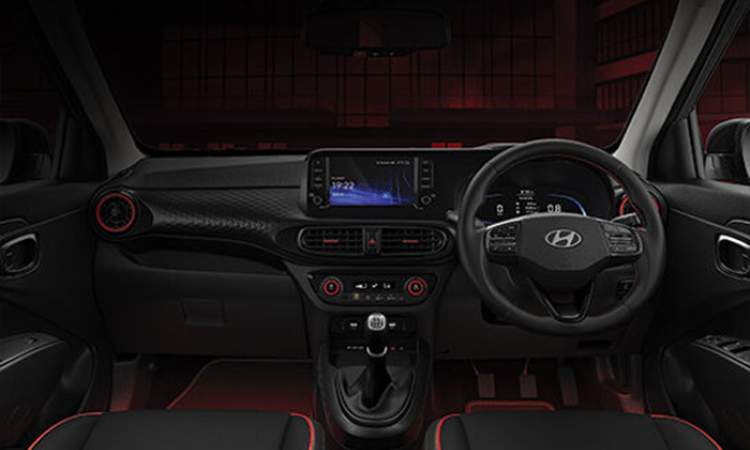 Black Theme Interior with red accents & stitching