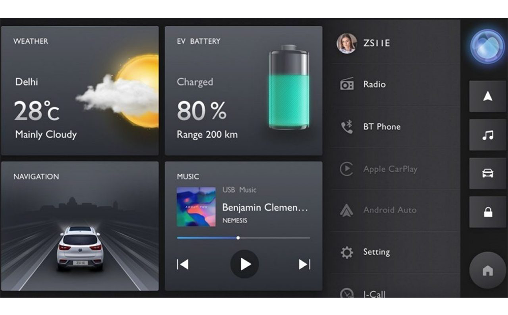 Mg Zs Ev Touch Screen