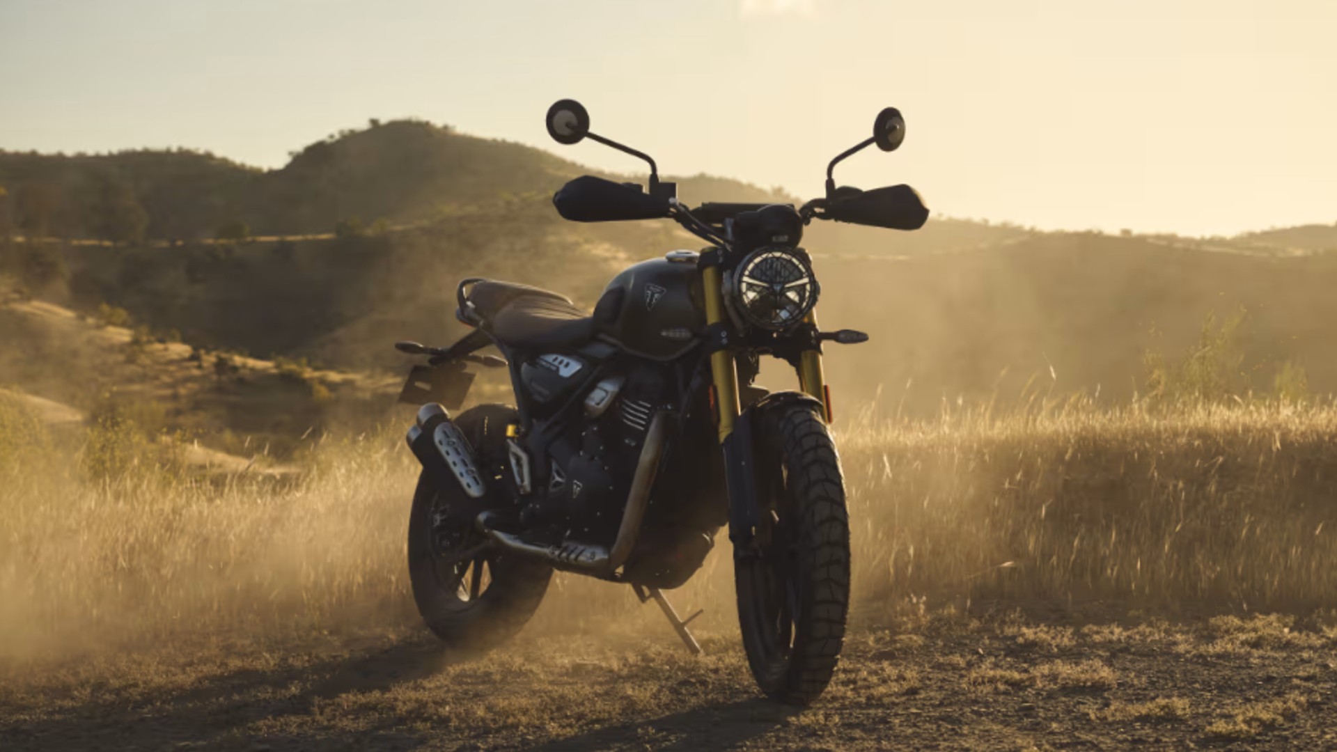 2027 Triumph Scrambler 400 X New Colour Matt Pewter Grey Matt Khaki Green m1