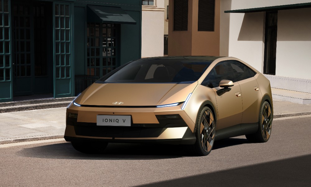 Hyundai Ioniq V Electric Sedan Concept Unveiled; Gets A Massive 27-inch Panoramic Display