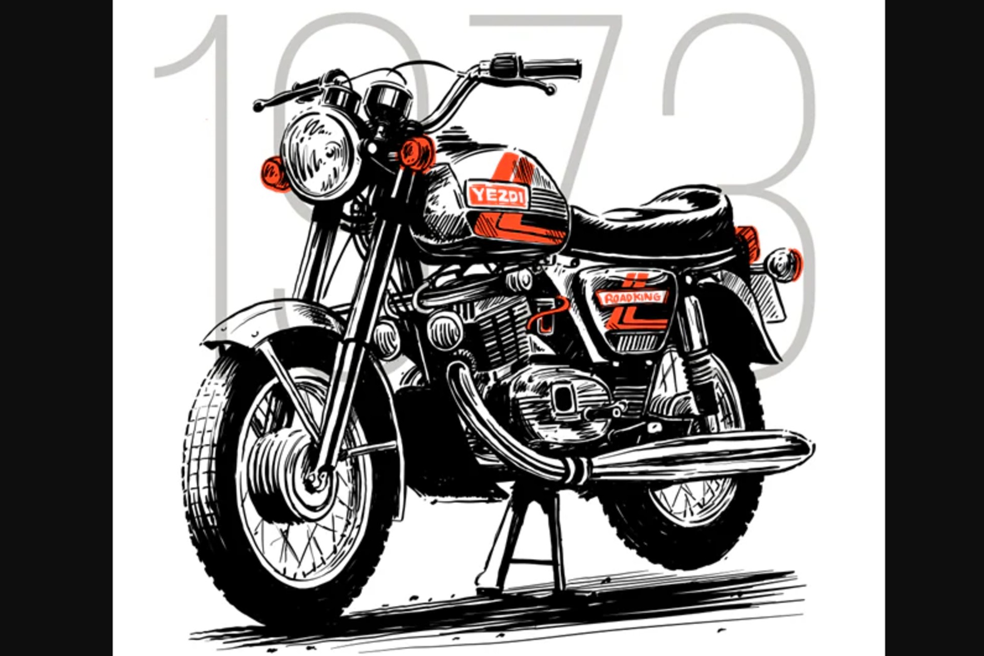 Old Yezdi Roadking illustration m1