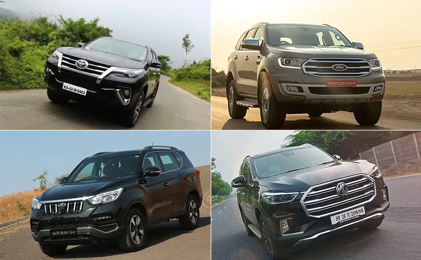 MG Gloster vs Toyota Fortuner vs Ford Endeavour vs Mahindra Alturas G4