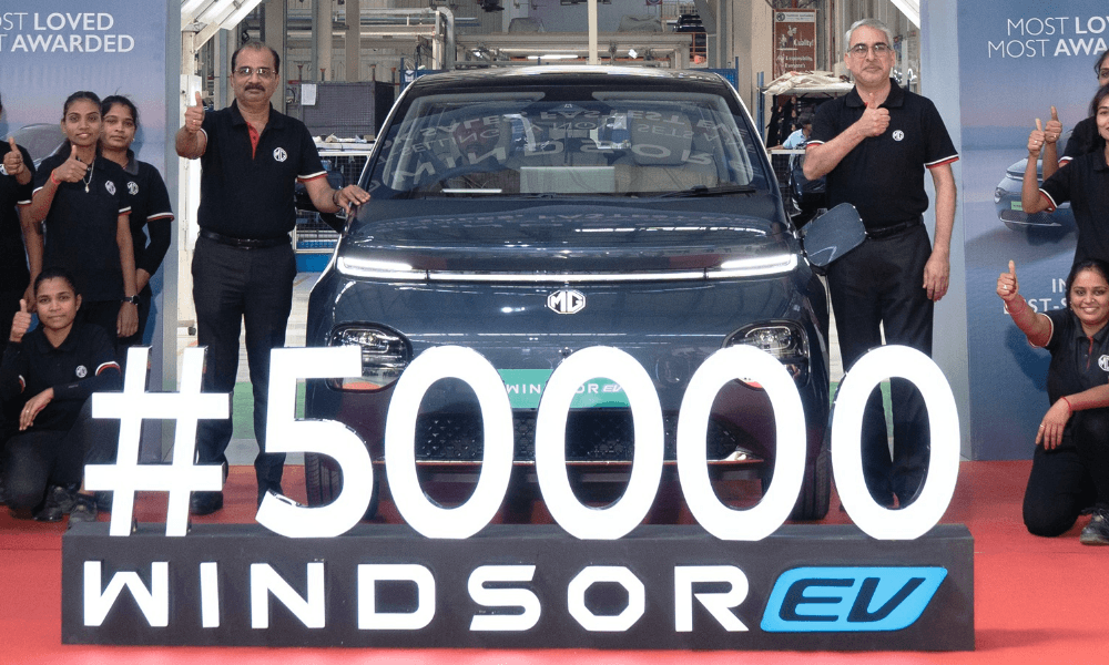 MG Windsor EV Crosses 50,000 Units Sales Milestone