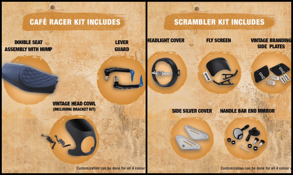 Yamaha XSR 155 Accessory Kit Price Scrambler Cafe Racer Price Details