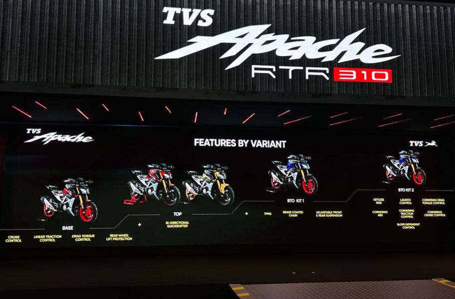 Updated TVS Apache RTR 310 Launched In India At Rs 2 40 Lakh Gets Drag Torque Control Launch Control 2