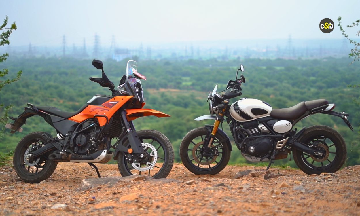 2025 KTM 390 Adventure X Vs Triumph scrambler 400 X m2