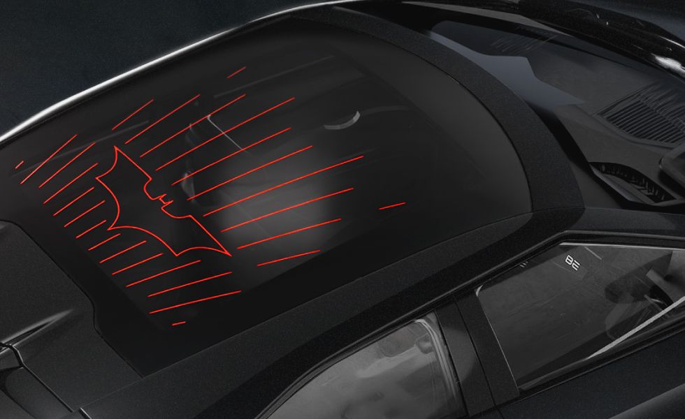 Infinity Roof featuring The Dark Knight Trilogy Bat emblem980 px X 600 H