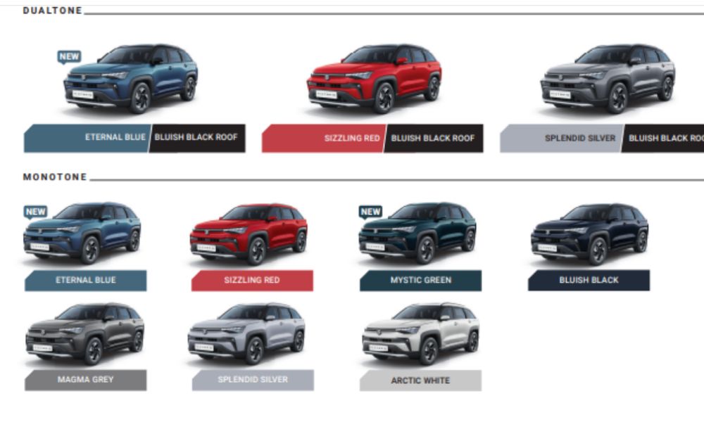 Maruti Suzuki Victoris Colour options