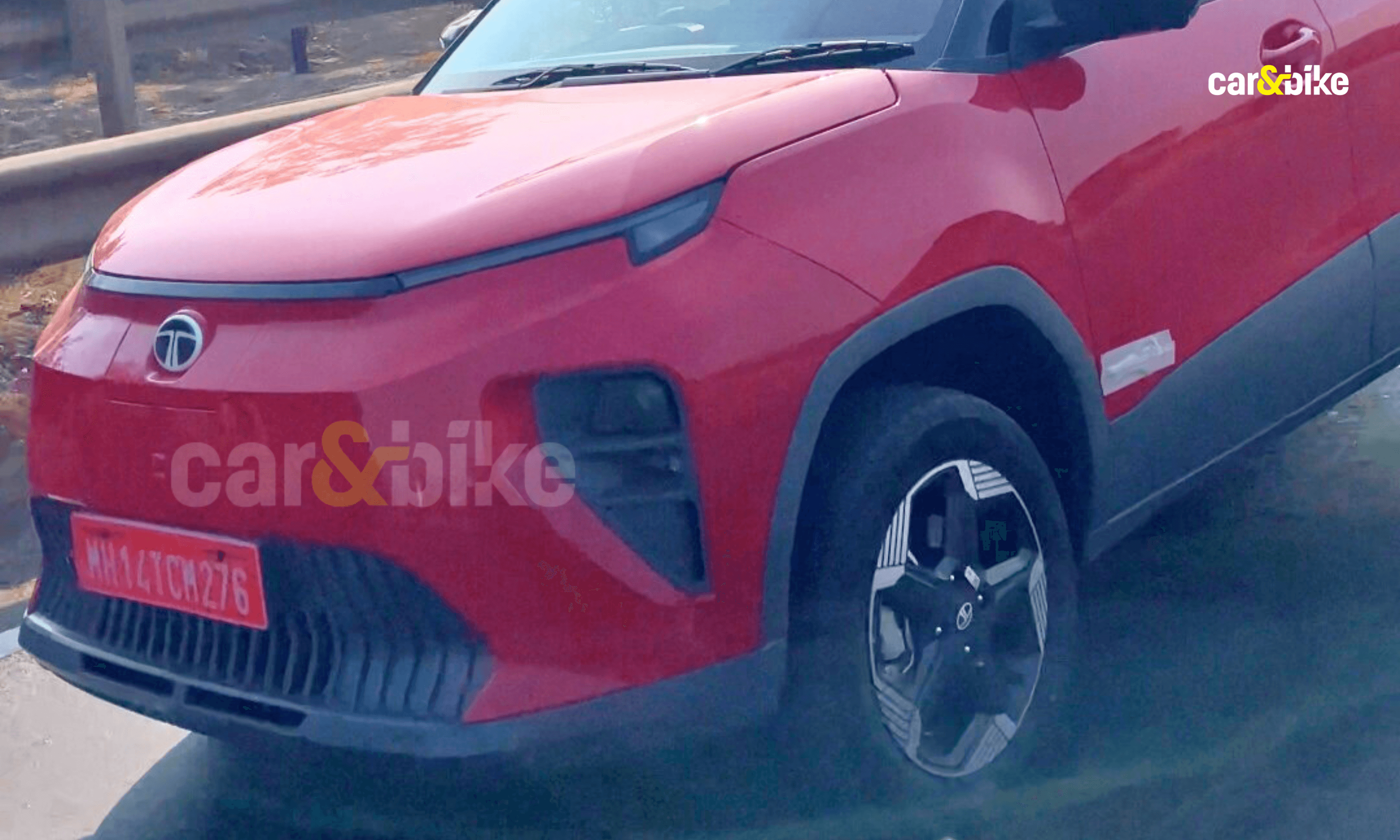 Tata Punch EV Facelift Spotted On Road carandbike 2