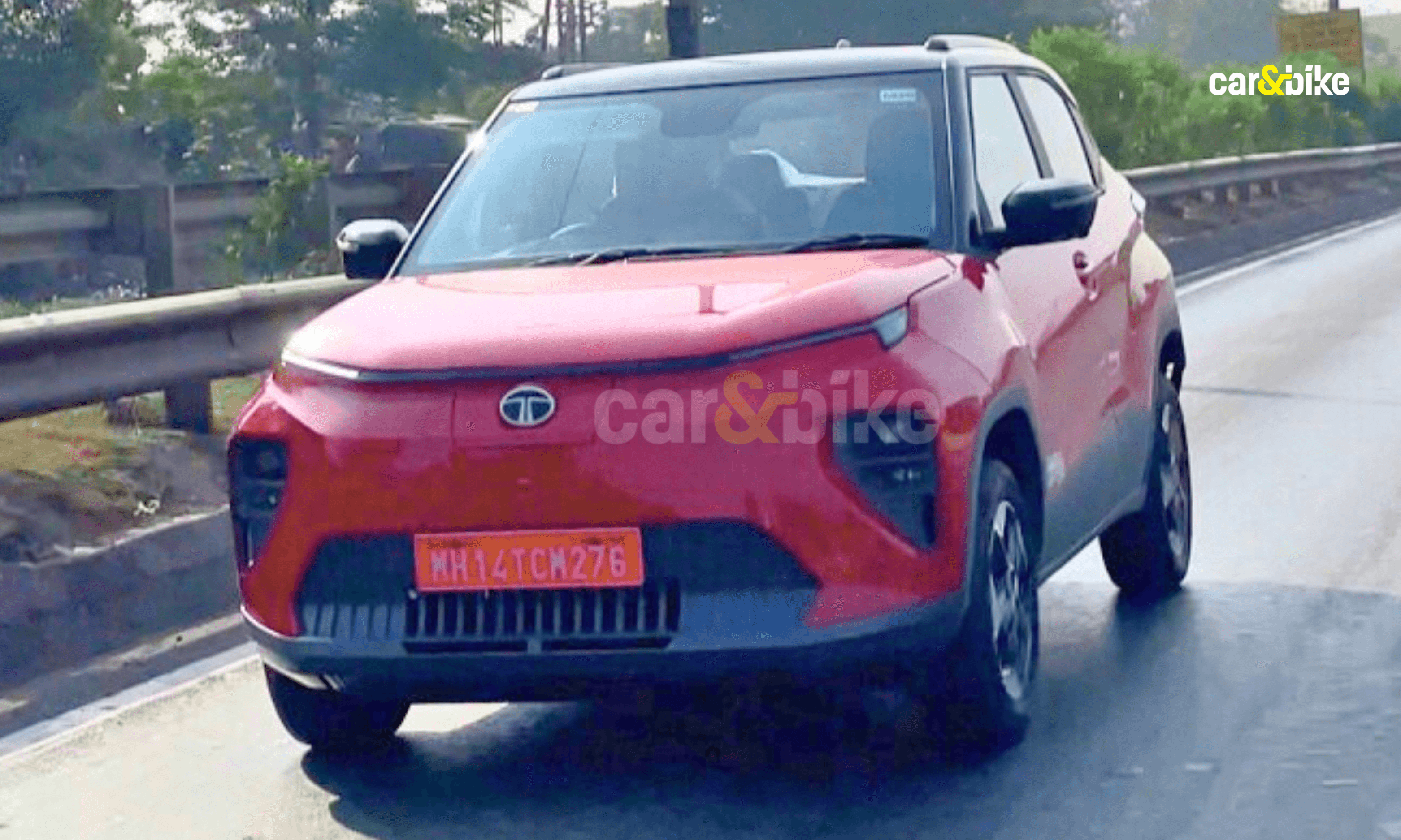 Tata Punch EV Facelift Spotted On Road carandbike 3