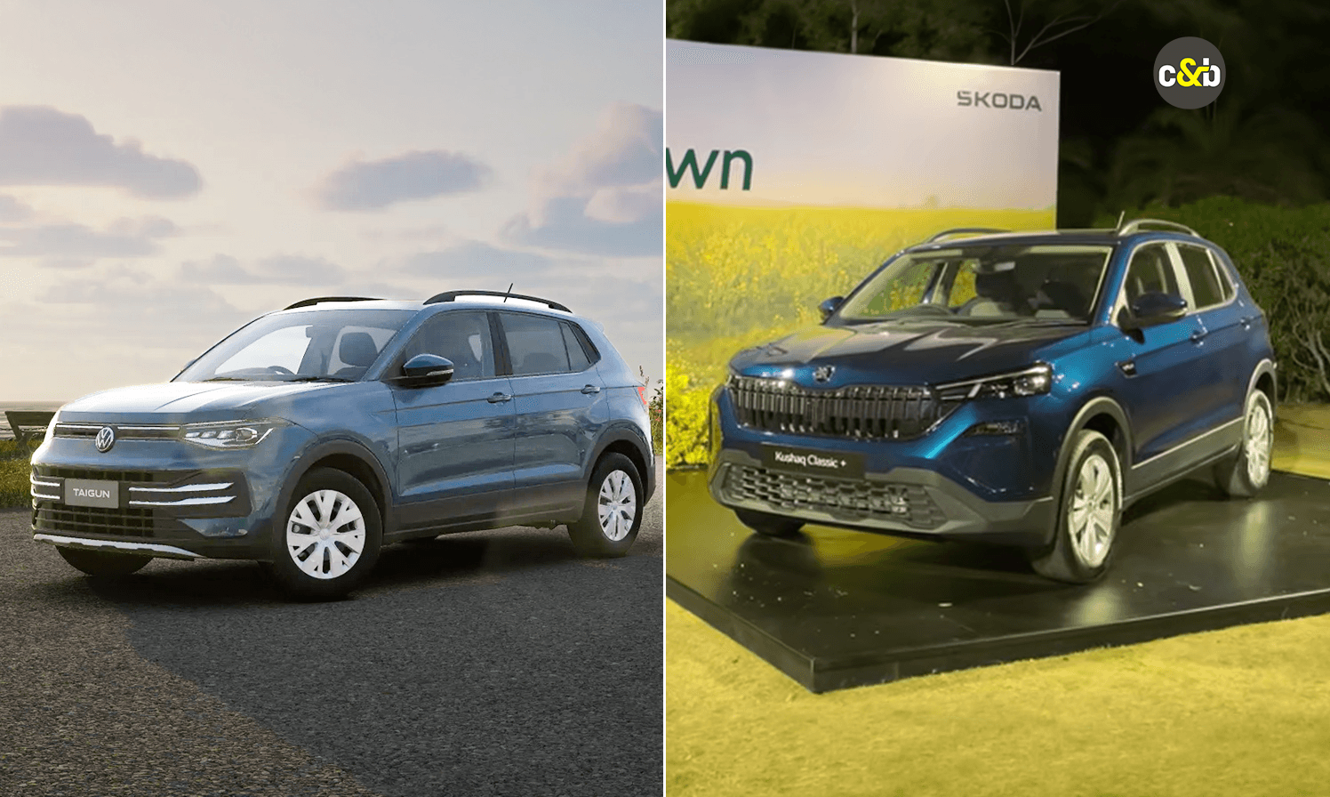 2026 Volkswagen Taigun Comfortline vs Skoda Kushaq Classic+: Base Variants Compared