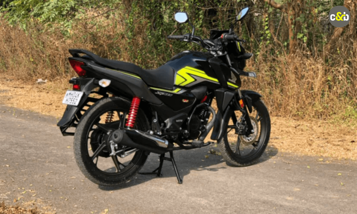 Honda SP 125 on Double Stand Rear Side View