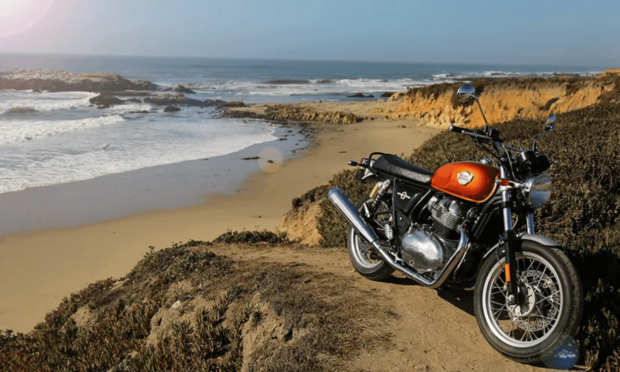 Royal Enfield Interceptor 650 on side stand