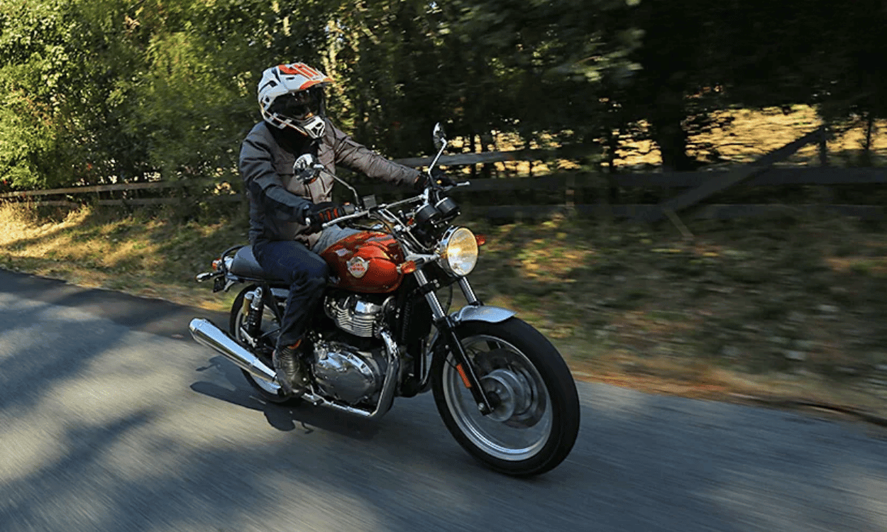 Royal Enfield Interceptor 650 on road view