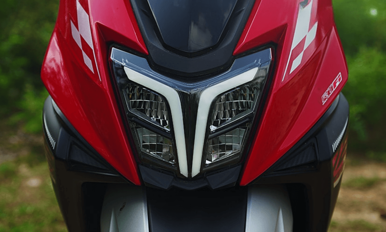 LED DRLs with sporty front face TVS NTorq 125 