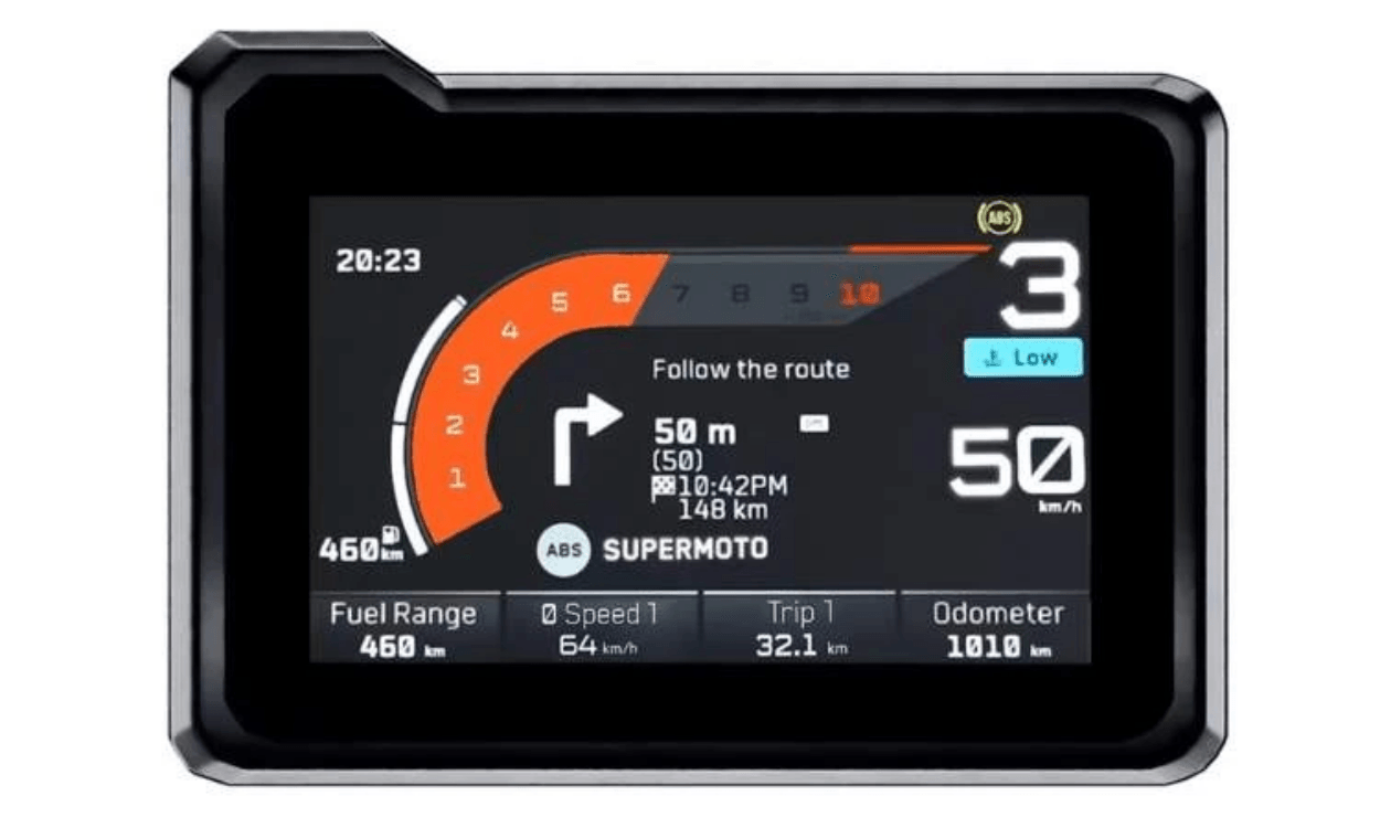 KTM 200 Duke Instrumentation & Connectivity TFT display 